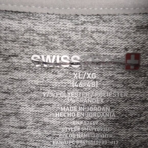 NEW Swiss Tech Men's Lightweight Heather Gray Quarter-Zip Pullover Sweater XL - Picture 2 of 7